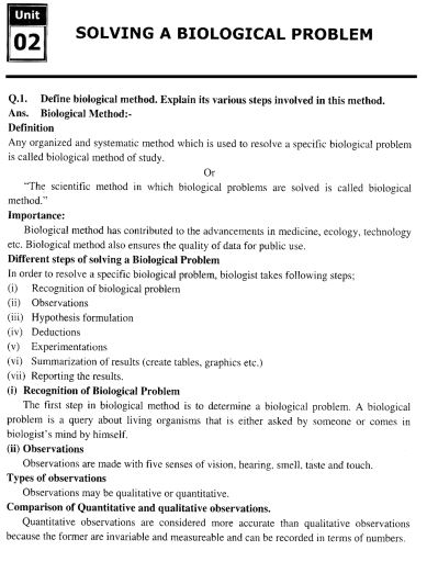 9th Class Biology (EM) Chapter 2 Notes Complete PDF